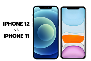 Un iPhone 12 y un iPhone 11 frente a frente